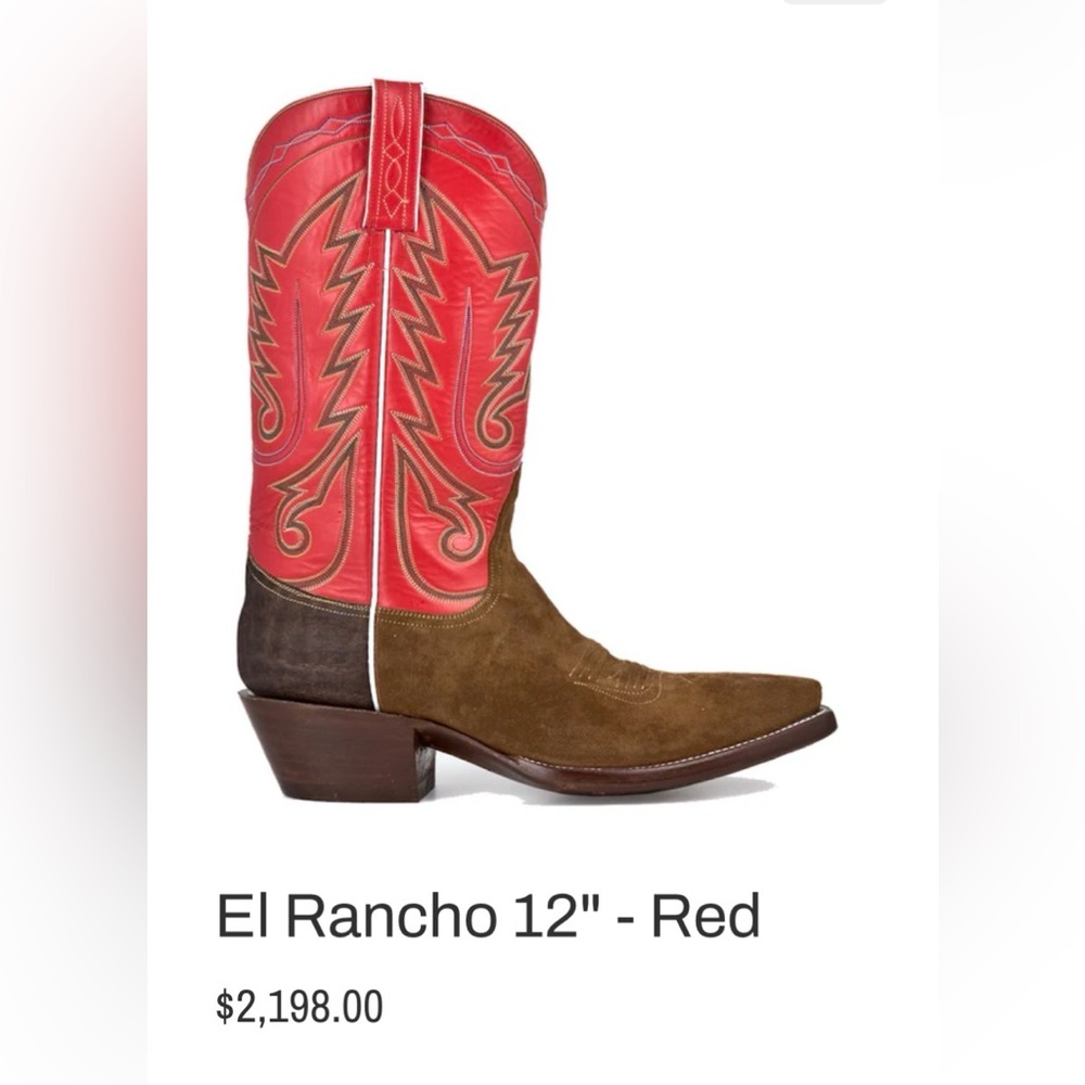 Back At The Ranch Santa Fe El Rancho 12" in Red Cowboy Boots Men’s Size 10.5 EUC
